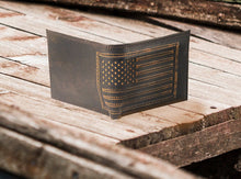Load image into Gallery viewer, American Flag Burnished Leather Bifold Wallet