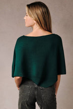 Load image into Gallery viewer, Slouchy Boat Neck Knit Pullover Poncho Top: Black / M
