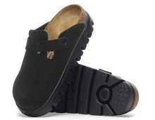 Load image into Gallery viewer, BIRKENSTOCK Womens BOSTON CHUNKY CLOG BLACK SUEDE LEATHER