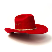Load image into Gallery viewer, Red Felt Finish Western Cattleman Hat: K