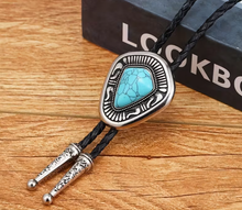 Load image into Gallery viewer, Western Cowboy TRIANGLE TURQUOISE Bolo Tie