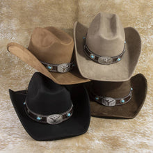Load image into Gallery viewer, Western Cowboy Hat With Longhorn Buckle Concho: LBR