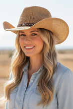 Load image into Gallery viewer, Midnight Rodeo Taupe Straw Cowgirl Hat