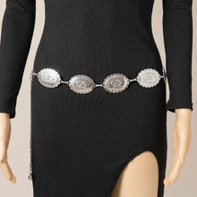 Load image into Gallery viewer, Oval Western Concho Disc Chain Belt: G