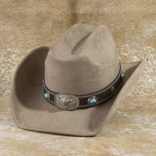 Load image into Gallery viewer, Western Cowboy Hat With Longhorn Buckle Concho: LBR