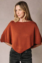 Load image into Gallery viewer, Slouchy Boat Neck Knit Pullover Poncho Top: Black / M