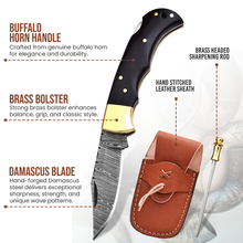 Load image into Gallery viewer, 6.5' Handmade damascus folding knife, Pocket Knife