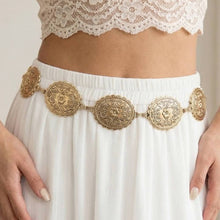 Load image into Gallery viewer, Floral Concho Western Chain Belt: S