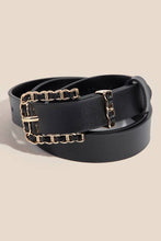 Load image into Gallery viewer, Chain Braid Buckle Leather Belt: GBK