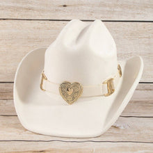 Load image into Gallery viewer, Western Heart Buckle Cowboy Hat: BK
