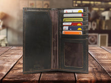 Load image into Gallery viewer, Shotshell Burnished Leather Secretary Wallet