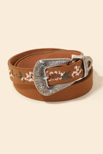 Load image into Gallery viewer, Flower Embroidered Etch Buckle Belt: SB
