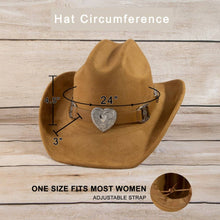 Load image into Gallery viewer, Western Heart Buckle Cowboy Hat: BK