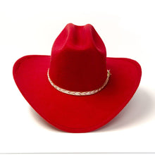 Load image into Gallery viewer, Red Felt Finish Western Cattleman Hat: K