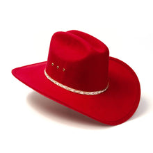 Load image into Gallery viewer, Red Felt Finish Western Cattleman Hat: K