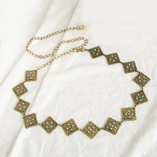 Load image into Gallery viewer, Vintage Turquoise Bohemian Metal Waist Chain: Oval / M