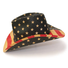 Load image into Gallery viewer, Red, Brown &amp; Blue Americana Straw Western Hat: L/XL