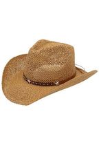 Load image into Gallery viewer, Midnight Rodeo Taupe Straw Cowgirl Hat