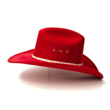 Load image into Gallery viewer, Red Felt Finish Western Cattleman Hat: K