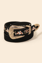 Load image into Gallery viewer, Flower Embroidered Etch Buckle Belt: BR