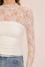Load image into Gallery viewer, Layer Me Lace High Neck Top : Ivory / L