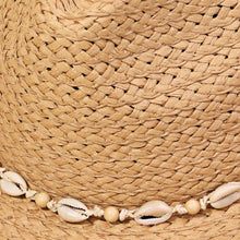 Load image into Gallery viewer, Cowrie Shell Straw Braided Cowboy Hat: IV