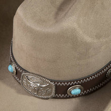 Load image into Gallery viewer, Western Cowboy Hat With Longhorn Buckle Concho: LBR