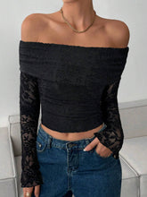 Load image into Gallery viewer, Off Shoulder Long Sleeve Bodycon Top: Ivory / Missy / XL