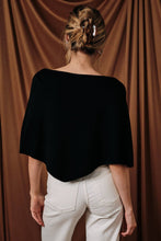 Load image into Gallery viewer, Slouchy Boat Neck Knit Pullover Poncho Top: IVORY / L