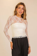 Load image into Gallery viewer, Layer Me Lace High Neck Top : Ivory / L