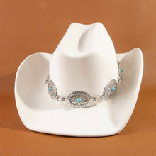 Load image into Gallery viewer, Turquoise Stud Concho Belt Western Cowboy Hat: KA