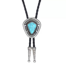 Load image into Gallery viewer, Western Cowboy TRIANGLE TURQUOISE Bolo Tie