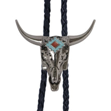 Load image into Gallery viewer, Longhorn Silver Metal Bolo Tie
