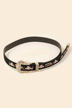 Load image into Gallery viewer, Flower Embroidered Etch Buckle Belt: SB