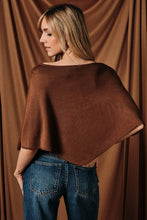 Load image into Gallery viewer, Slouchy Boat Neck Knit Pullover Poncho Top: Black / L