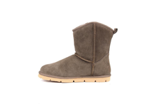 Load image into Gallery viewer, Superlamb Womens Argali Buckle Taupe Short Sheepskin Boots